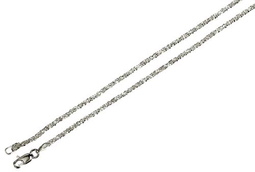Criss-Cross-Kette aus 925 Sterling Silber diamantierte Qualitätskette aus Italien 1,4 mm von SILBERMOOS, Länge:70 cm