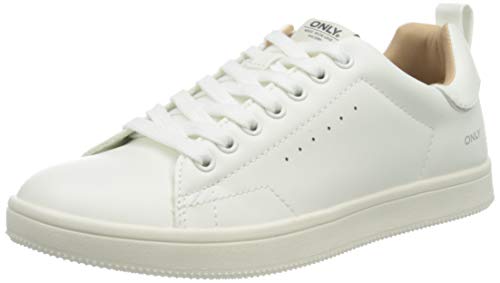 ONLY Damen ONLSHILO PU NOOS Sneaker, White, 40 EU