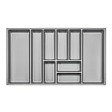 ORGA-BOX 3 Besteckeinsatz Tiefe: 473 x Breite: 791 mm silbergrau mit Canvas Struktur für 90er Schubladen z. B. in Nobilia Küchen ab 08.2012.