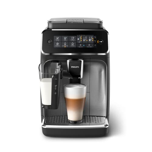 Philips Domestic Appliances 3200 Serie EP3246/70 Kaffeevollautomat, 5 Kaffeespezialitäten (LatteGo Milchsystem)1500 W, 1.8 Liter, 24.6 x 37.1 x 43.3 cm, Schwarz/Silber-lackiert