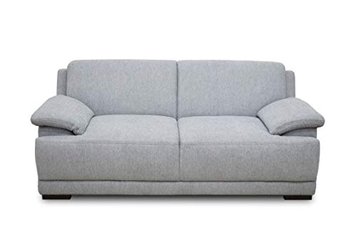 DOMO Collection Telos 2er Boxspringsofa, Sofa mit Boxspringfederung, Zeitlose Couch mit Breiten Armlehnen, hellgrau, 186x96x80 cm