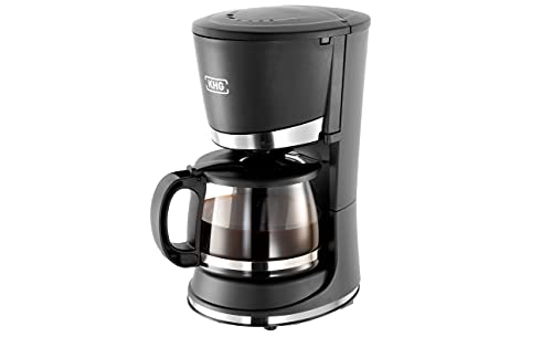 KHG Kaffeemaschine KA-121S in schwarz, Single Mini-Filterkaffeemaschine mit Glaskanne 500 ml, bis zu 4 Tassen für kleine Haushalte, 600 Watt, inkl. Permanentfilter, Tropfstopp, Warmhaltefunktion