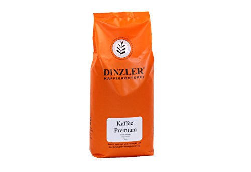 Dinzler Kaffeerösterei - Kaffee Premium - Kaffee | ganze Kaffeebohnen | kräftige Frühstückskaffee | wenig Säure | 1000g ganze Bohne | Ideal geeignet für Vollautomaten | Hervorragendes Aroma