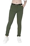Jophy & Co. Chino-Damenhose mit Gürtel einfarbig (Cod. 3008), militär-grün, M