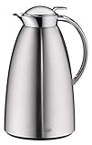 alfi Isolierkanne Gusto, Thermoskanne Edelstahl mattiert 1,5L, alfiDur Glaseinsatz, auslaufsicher, hält 12 Stunden heiß, 3562.205.150 ideal als Kaffeekanne oder als Teekanne, Kanne für 10 Tassen