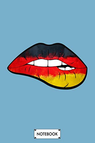 Sexy Lips Germany Notebook: Lined College Ruled Paper, Diary, 6x9 120 Pages, Matte Finish Cover, Planner, Journal