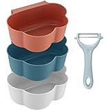 Heozhuyi 3 Stück Auffangschale für Küchenabfälle zum Einhängen, Abfallbehälter Küchenschrank Tür Hängende, Mülleimer Abfall Behälter für Aufbewahrung Hängenden Abfallbehälter