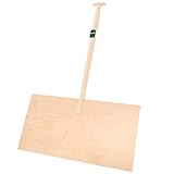 KOTARBAU® Holz Schneeschaufel Schneeschieber 100cm mit Holzstiel Verstärkt Holz Schild 150 cm