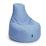 BuBiBag Gamer Sitzsack, Lounge Sessel, Gaming Sitzsäcke, Indoor & Outdoor Kissen für Kinder und Erwachsene (Hellblau;Ø:80cm)