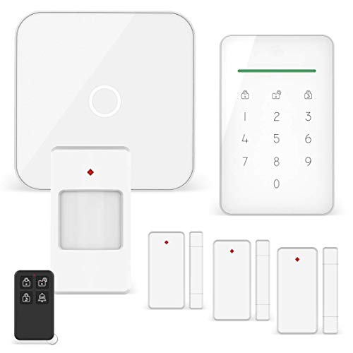 ELRO AS90S Home+ Smart Alarmanlage-WiFi-GSM Funktion-Bestens getestet-Mit Basisstation, Bedieneinheit, Bewegungsmelder, 3X Tür-/Fensterkontakt und Funk Key Ring, Komplettes Set