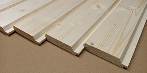AZZAP Profilbretter Profilholz Fassadenprofil Fasebretter 20x90mm Länge:50cm Holz 50 St.