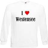 Reifen-Markt Sweatshirt I Love Westensee Größe 2XL Farbe Weiss Druck Schwarz