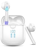 Bluetooth Kopfhörer, Kopfhörer Kabellos Bluetooth 5.3 mit 4 ENC Noise Cancelling Mic, Deep Bass In Ear Kopfhörer，40H Spielzeit，LED Anzeige，IP7 Wasserdicht Wireless Ohrhörer, für Arbeit und Studium