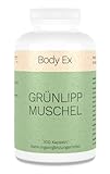 Body Ex Grünlippmuschel, 1500 mg Grünlippmuschelpulver aus Neuseeland pro Tagesdosis, 300 Kapseln, Ohne Zusatzstoffe, Hochdosiert- Made in Germany