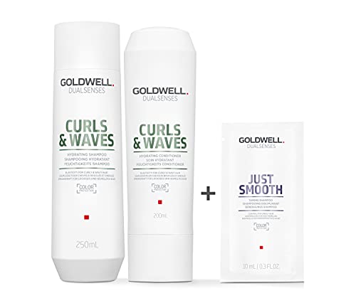 Goldwell Dualsenses Curls & Waves Feuchtigkeits Set - Shampoo 250ml + Conditioner 200ml + Just Smooth Sachet
