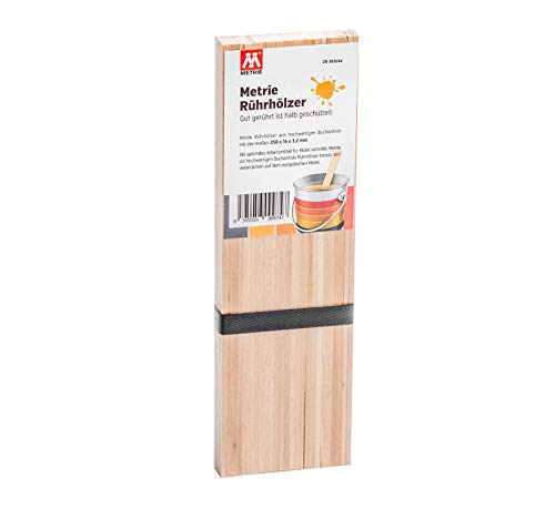 Metrie™ hochwertiges Rührholz | Holzspatel | Farbrührspatel (26 x 1,6 cm) geeignet zum Rühren von Farbe, Lack oder Bastelholz zum Basteln (25)