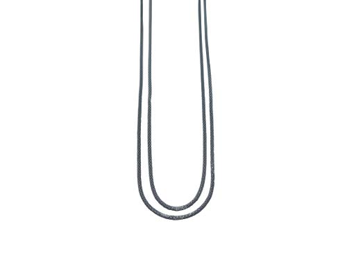 Feliss Halskette Damen - 2er Set Strick Kette 115 cm lang grau aus Metall, Schlauchkette - als Schmuck Geschenk für Freundin, Muttertag, Ketten für Sie