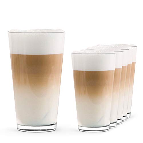 SAHM Latte Macchiato Gläser Set (6 STK) - 0,30 l Trinkgläser Set - Ideal auch als Wassergläser Set - Klassische Kaffee Latte Gläser