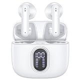 WHYKJTEK Bluetooth Kopfhörer In Ear Kopfhörer Kabellos Bluetooth 5.3 mit 4 ENC Mic, HiFi Stereo Deep Bass Ohrhörer 40 Std Spielzeit mit LED Anzeige, IPX7 Wasserdicht