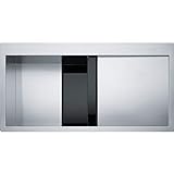 Franke CLV 214 127.0306.387 Küchenspüle Slim Top, Edelstahl Seidenglanz/schwarzes Glas