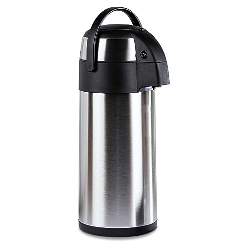 Gravidus Isolierkanne Kaffeekanne Pumpkanne 5 Liter - Genießen Sie heiße Getränke unterwegs - Ideal für Büro, Picknick und mehr 44,5 cm hoch aus Edelstahl
