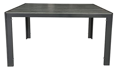 Pure Home & Garden Aluminium Gartentisch Fire mit Polywood Tischplatte, 120x70 cm absolut wetterfest, anthrazit