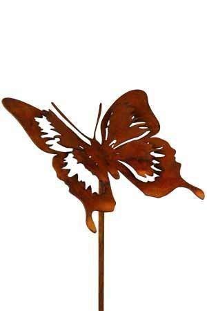 Rostikal Schmetterling Gartenstecker 52 cm Frühlingsdeko Gartendeko Vintage Rost Deko Wohnzimmer