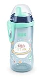 NUK Kiddy Cup Night Trinklernflasche | Schnabeltasse mit Leuchteffekt | 12+ Monate | Auslaufsicher mit harter Trinktülle | Clip und Schutzkappe | BPA-frei | 300 ml | Planeten (blau), 10255678