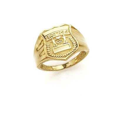 14 Karat Gelbgold, Polizei-Abzeichen-Ring, Größe N 1/2, Schmuck, Geschenke für Frauen