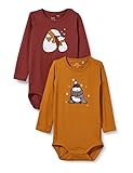 NAME IT Baby Baby-Mädchen ZBFRAIJA 2P LS Body, Earth Red/Pack:INCA Gold, 80