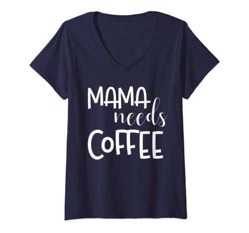 Damen Mama braucht Kaffee - Premium T-Shirt T-Shirt mit V-Ausschnitt