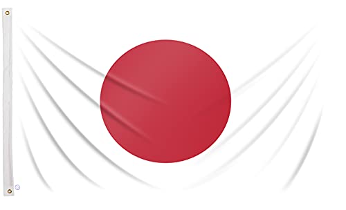 Große japanische Flagge 150 x 90 cm Japan Balkonflagge für den Außenbereich verstärkt mit zwei Metallösen