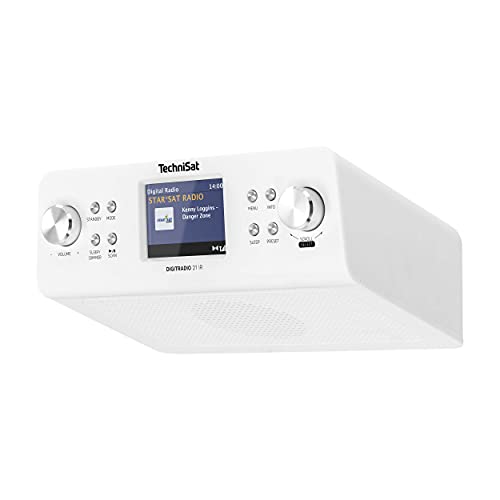 TechniSat DIGITRADIO 21 IR - Unterbaufähiges DAB+/UKW/Internet-Küchenradio (Bluetooth, 2 W Mono-Lautsprecher, 2,8' Farbdisplay, Uhr mit Wecker) weiß
