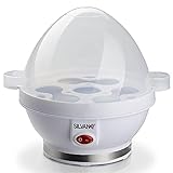 SILVANO Eierkocher - 20x17x16,3 cm - Kochkapazität bis zu 7 Eier auf Einmal - Maximale Leistung 380 W - EIN/Aus-Pilotschalter - Farbe Weiß