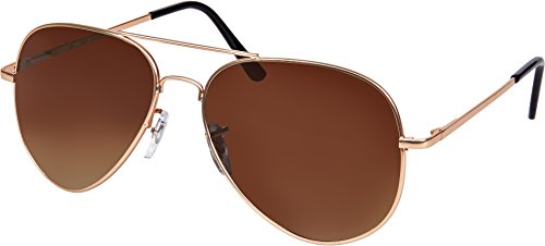 Balinco Hochwertige Pilotenbrille Sonnenbrille 70er Jahre Herren & Damen Sunglasses Fliegerbrille verspiegelt (Rosé Gold/Matt-Brown)