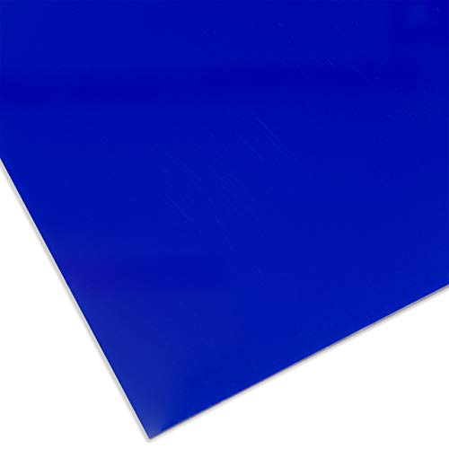 PLEXIGLAS® farbig, vielfältig nutzbares und bruchfestes Marken Acrylglas für Lichtobjekte etc, 3 mm dicke PLEXIGLAS® Platte in 12 x 25 cm, dunkelblau transparent (5C01)