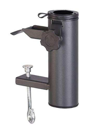Spetebo Balkon Sonnenschirm Halterung anthrazit - für Schirmdurchmesser bis 48 mm - Metall Balkongeländer Schirm Halter Befestigung