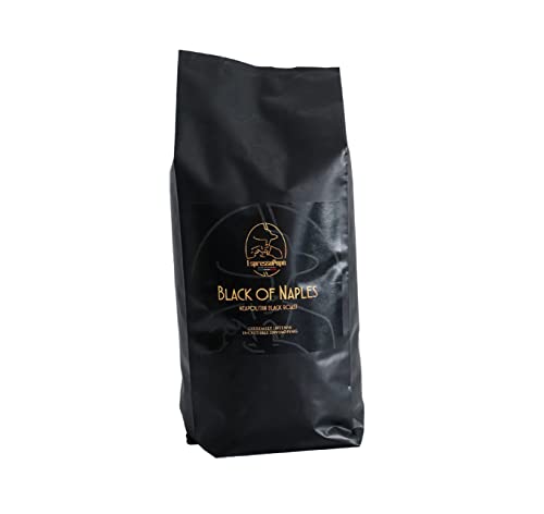 BLACK OF NAPLES Espresso Napoletano - extrem intensiver und cremig - sehr geringer Säuregehalt -100% Robusta ganze Bohnen 1Kg