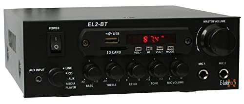 E-Lektron EL-2BT HiFi Digital-Verstärker Bluetooth / FM-Radio / MP3 / Karaoke 100W 2X Mic