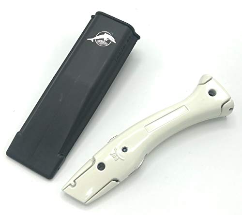 Dolphin Delfinmesser, Teppich-Schneider, professionelles Werkzeug mit Holster, Weiß