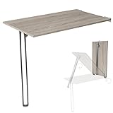 Wandklapptisch Schreibtisch Tischplatte 80x50 cm in Sonoma Eiche Klapptisch Esstisch Küchentisch für die Wand im Büro Esszimmer Küche stabiler Wandtisch Höhe Tisch 74 cm mit Tischbein klappbar