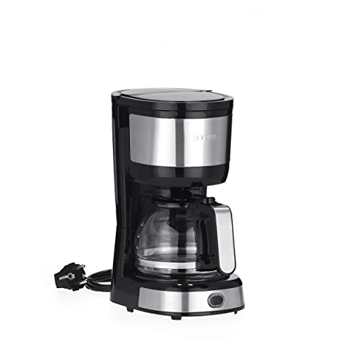 SEVERIN Kompakt Kaffeemaschine, aromatischer Kaffee mit dem Kaffeebereiter für bis zu 4 Tassen, Filterkaffeemaschine mit Permanent-Schwenkfilter, Edelstahl/schwarz, KA 4808