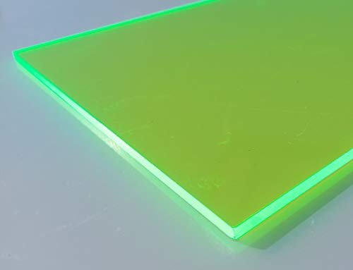 Platte Acrylglas GS, 500 x 500 x 3 mm, Fluoreszierend grün Zuschnitt alt-intech®
