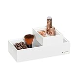 Navaris Aufbewahrungsbox aus Bambus 2er Set - 2X Ordnungsbox Holz Box Schachtel Kiste - Einsatz für Schublade - Organisation Aufbewahrung - stapelbar weiß