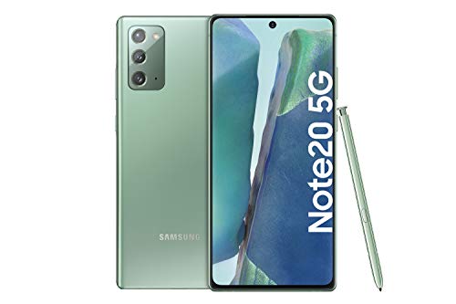 Samsung Galaxy Note 20 5G Android Smartphone ohne Vertrag Triple Kamera Infinity-O Display 256 GB Speicher starker Akku Handy in grün inkl. 36 Monate Herstellergarantie [Exklusiv bei Amazon]
