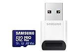 Samsung PRO Plus 512GB microSDXC UHS-I U3 160MB/s Full HD & 4K UHD Speicherkarte inkl. USB-Kartenleser (MB-MD512KB/WW)