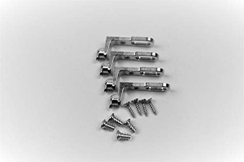 HKB ® 4 Stück Rückwandverbinder RV, für Rückwanddicke bis 5 mm, Druckguss vernickelt, mit Schrauben, Hersteller Hettich, Artikelnr. 1639