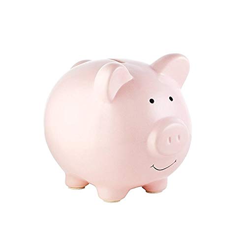 feifuns Keramik Sparschwein Mini kleine süße Münze Sparbüchse Geld sparen Bargeld Spaß Geschenk Münzbank für Kinder Mädchen Jungen, Größe: 9 x 8 x 8,5 cm (L x B x H) (Rosa)