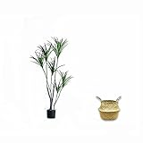 KIZQYN Künstlicher Bonsai 47-Zoll-künstlicher Baum, schöne Faux Dracaena-Pflanze, for Innen- / Außenwohnzimmer Balkon Eckdekor (grün, rot) Kunstpflanze (Size : Green)