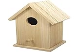 Rayher Hobby Rayher 62291000 Holz Vogelhaus Box, FSC zertifiziert, 12,5 x 10 x17 cm, zweiteilig, Vogelhaus zum Aufstellen, abnehmbares Dach